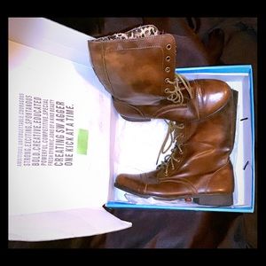 Cognac Lace Up Heat1 Shiehk Boots